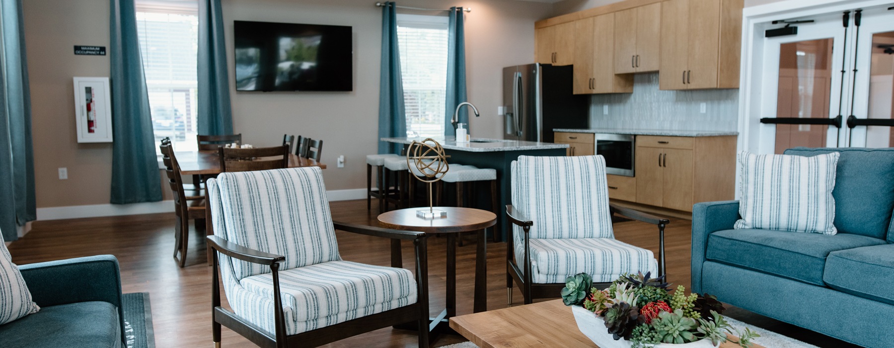 living room with two chairs